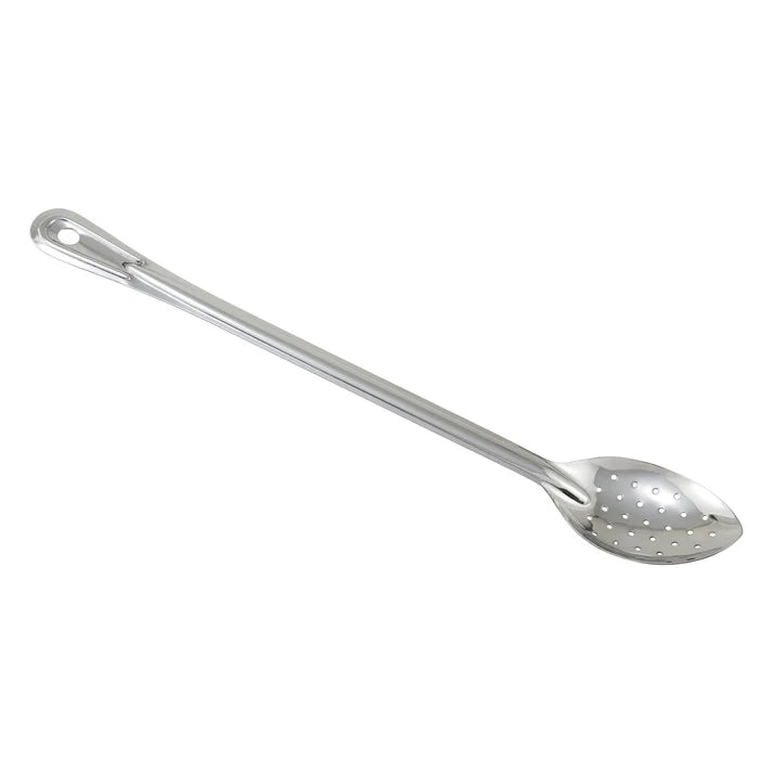 Winco BSPT-18 18" Heavy-Duty Perforated Stainless Steel Basting Spoon