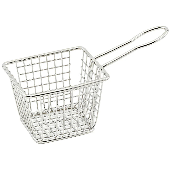 Winco FBM-433T 4" x 3" Rectangular Mini Serving Basket, 18/8 Stainless Steel