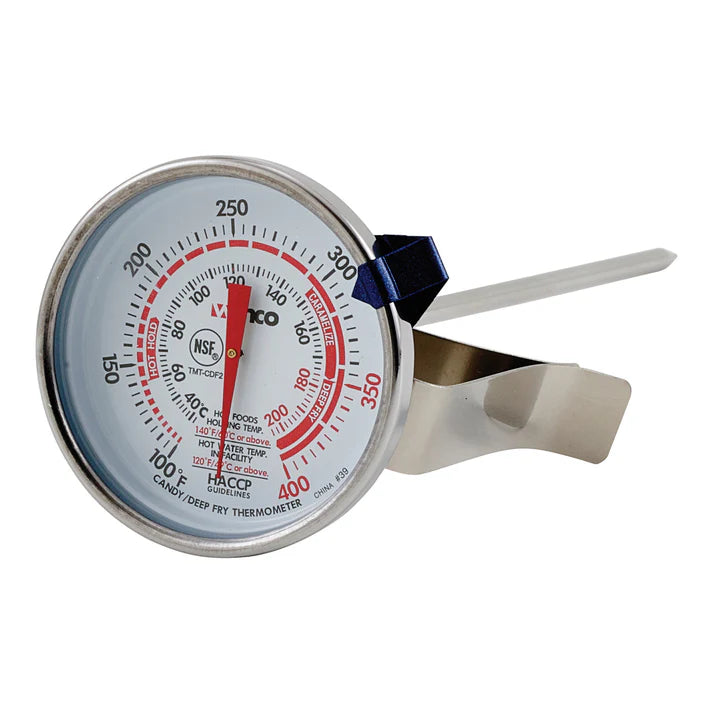 Winco TMT-CDF2 2" Dial Candy and Deep Fryer Thermometer with 5" Probe