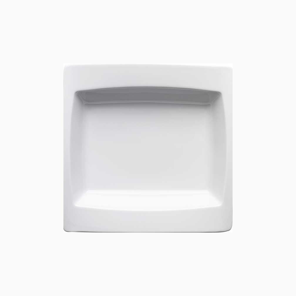 Porvasal Gondola Deep Plate, 8.3" x 8.3", square, bright white, porcelain,, 6/Case image 0