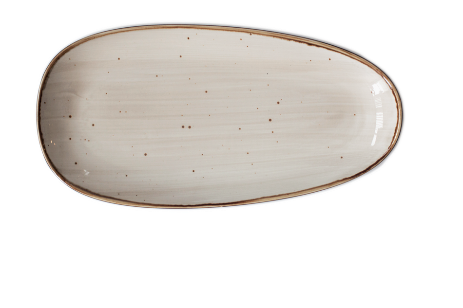 Organic 13" Gray Oval Plate image 0