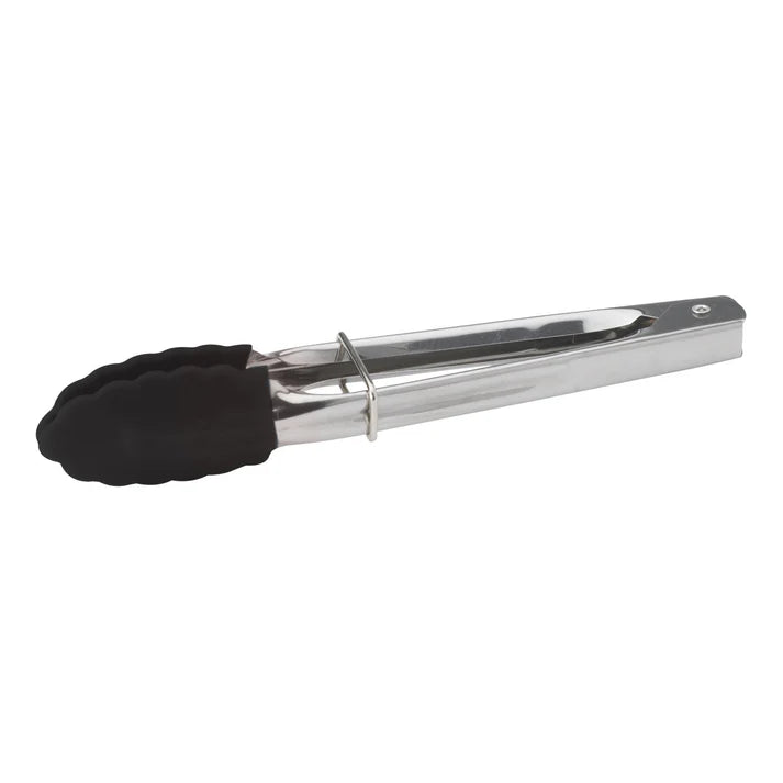 Winco UT-7K 7" Stainless Steel Utility Tongs with Non-Slip Black Silicone Tips