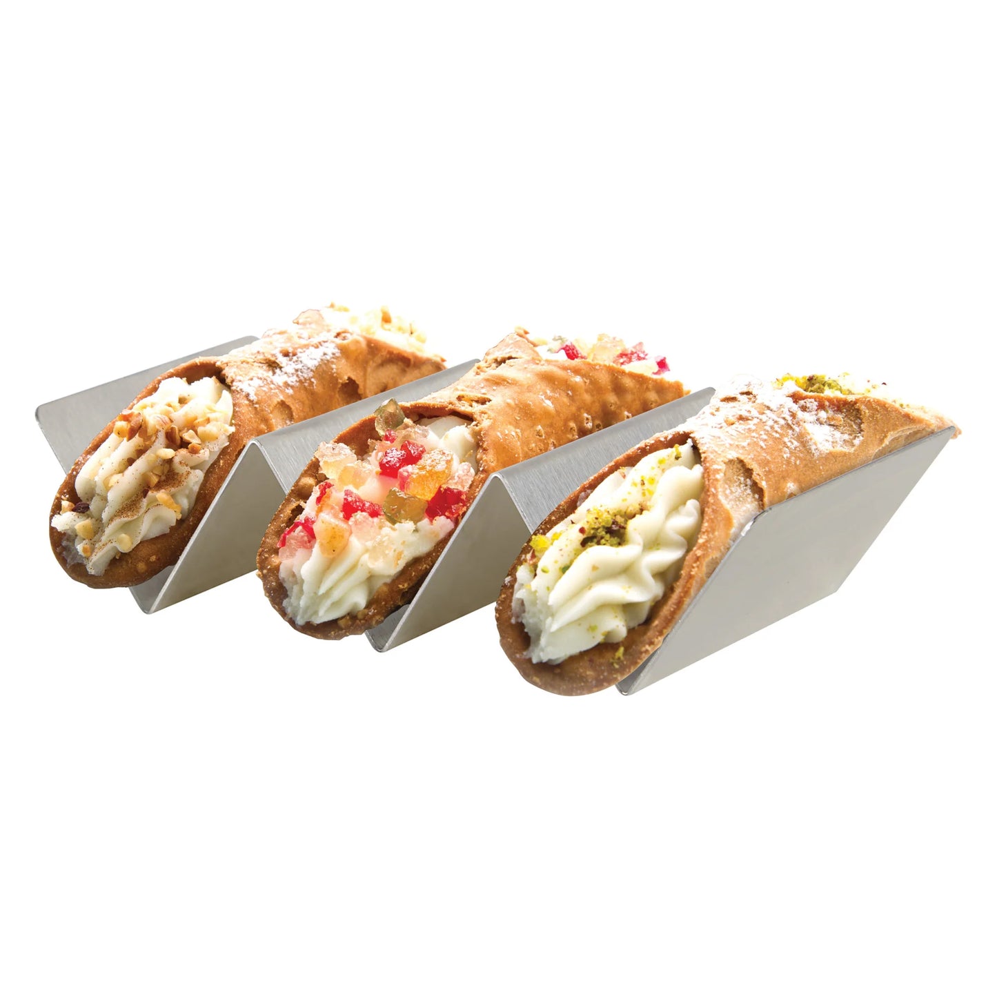 Winco TCHS-23 Brushed Stainless Steel Taco Holder, 2-3 Slots