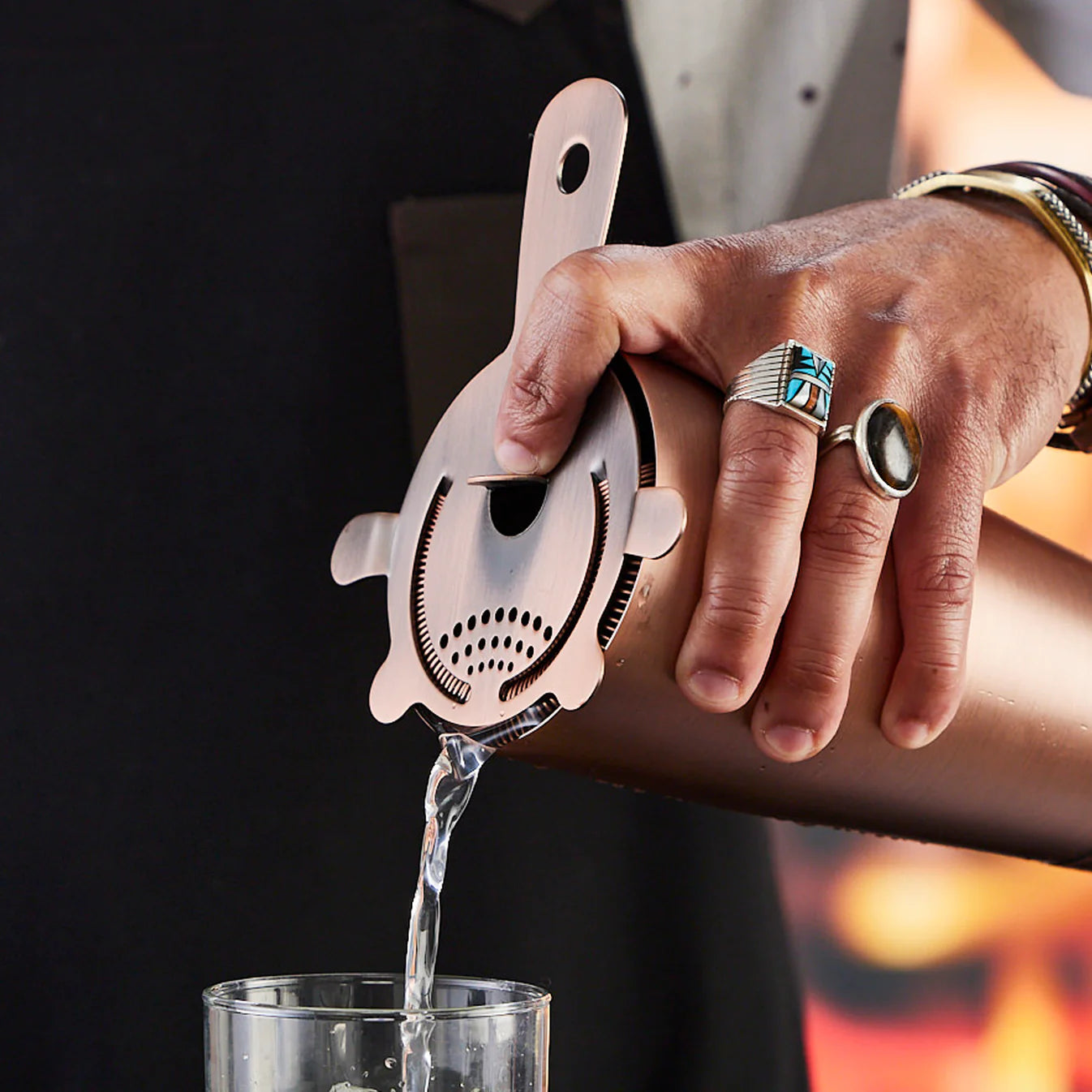 Winco After5 Hawthorne Strainer – Antique Copper, 18/8 Stainless Steel Bar Strainer