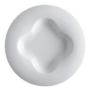 Porvasal Orbe Plate Bloom, 12.2" dia., round, bright white,porcelin, image 0