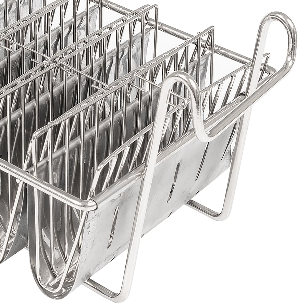 Winco TB-8 8-Slot Taco Shell Fry Basket, 6" Wide, Nickel-Plated Steel