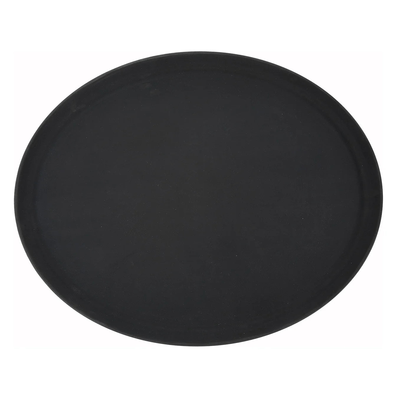 Winco Easy-Hold 27" x 22" Oval Rubber-Lined Plastic Tray