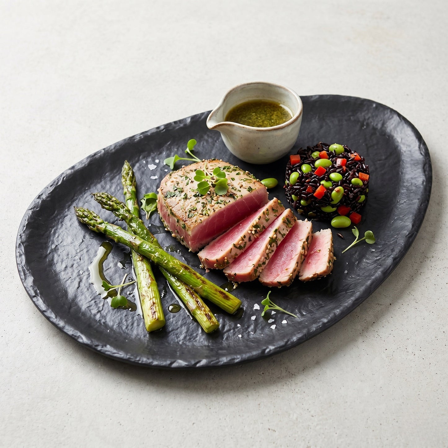 MCIC JQY 14" Matte Black Melamine Oval Plate, 6/Case