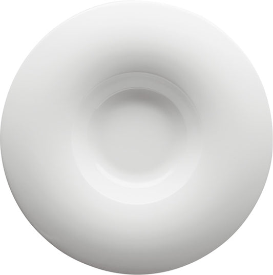Porvasal Orbe 10.5" Bright White Porcelain Rimmed Dinner Plate, Plate Aro, 24/Case