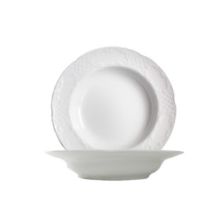 Porvasal Augusta Deep Plate, 10oz, 8.7" dia.,round, bright white, porcelain, 6/Case image 0