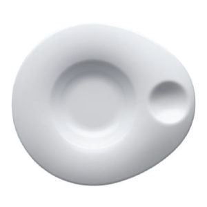 Porvasal Orbe Plate Ovo, 10.6" x 9.5", oval,bright white,porcelin, image 0