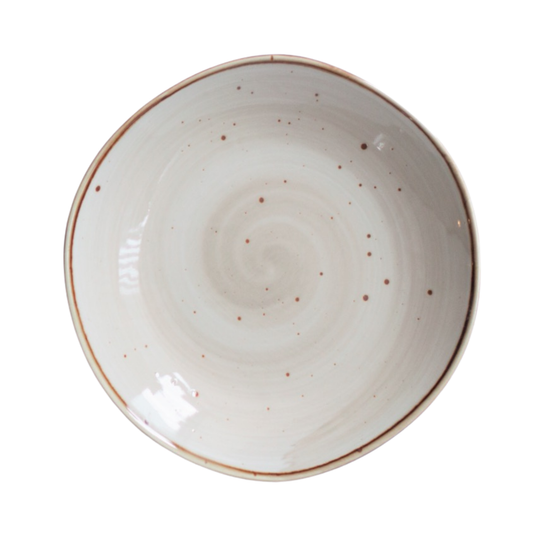 MCIC Organic 10.5" Gray Porcelain Dinner Plate, Artisanal Entrée Plate, 4/Case