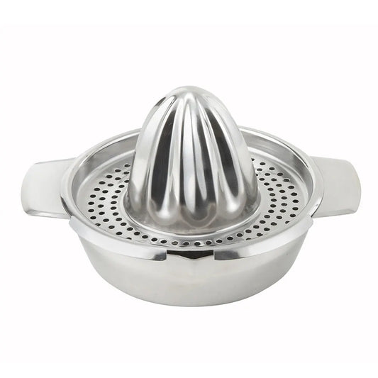 Winco JC-4 Stainless Steel 5" Manual Citrus Juicer with Pour Spout and Strainer