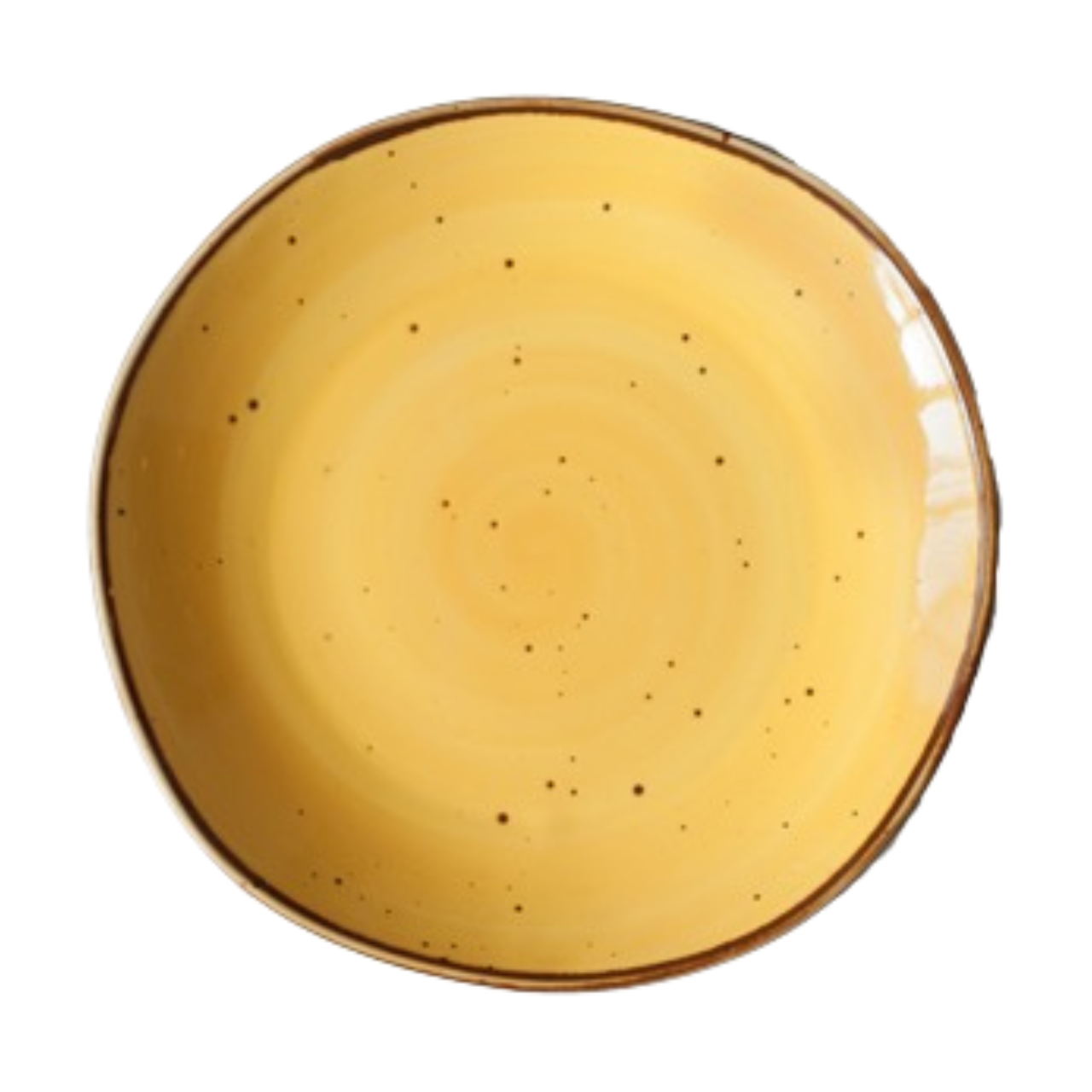 MCIC Organic 10.5" Yellow Porcelain Dinner Plate, Artisanal Entrée Plate, 4/Case