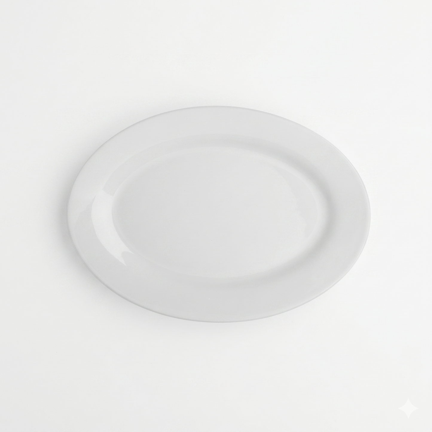 MCIC Orleans 14" Bone White Porcelain Wide-Rim Oval Platter, 6/Case
