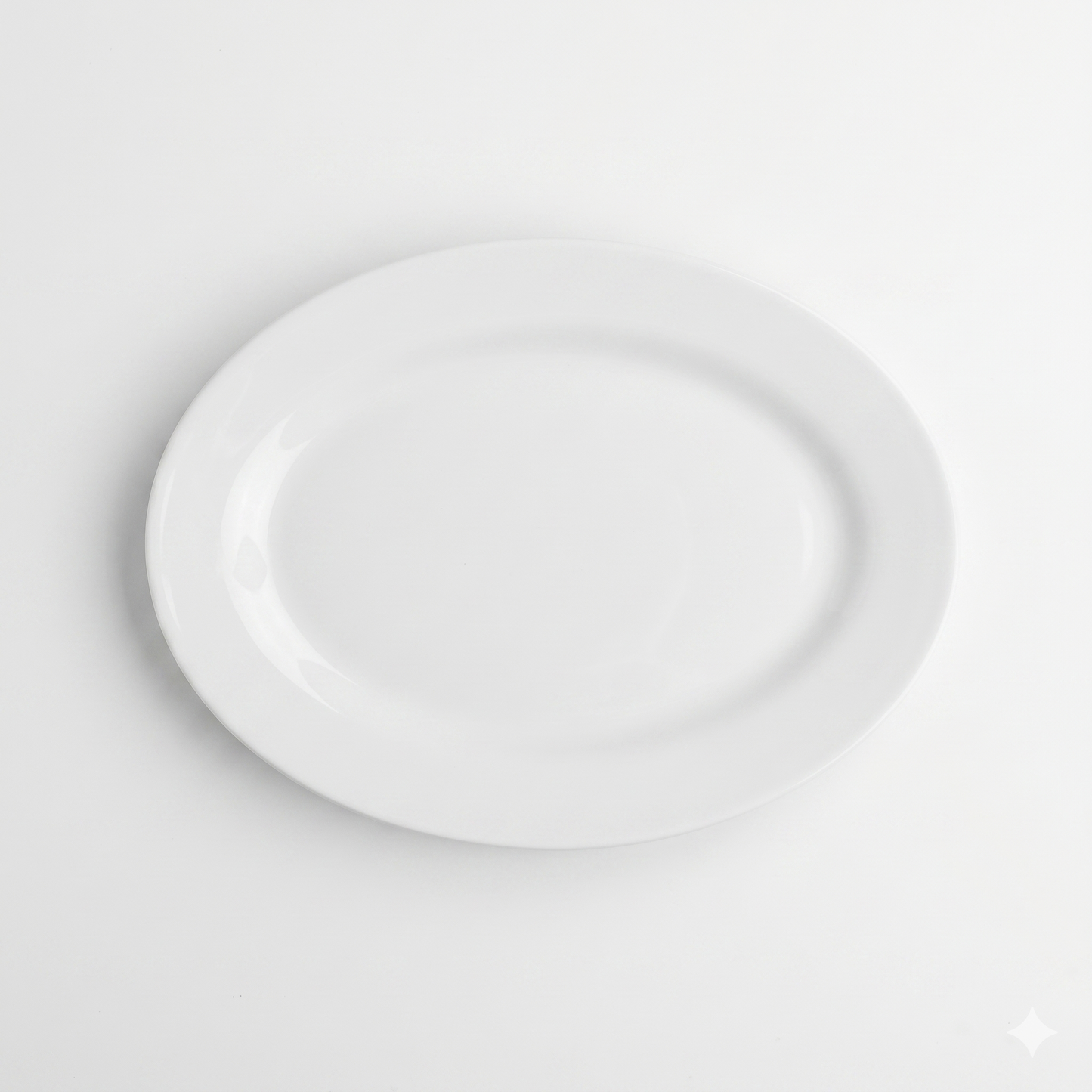 MCIC Orleans 12" Bone White Porcelain Wide-Rim Oval Platter, 6/Case