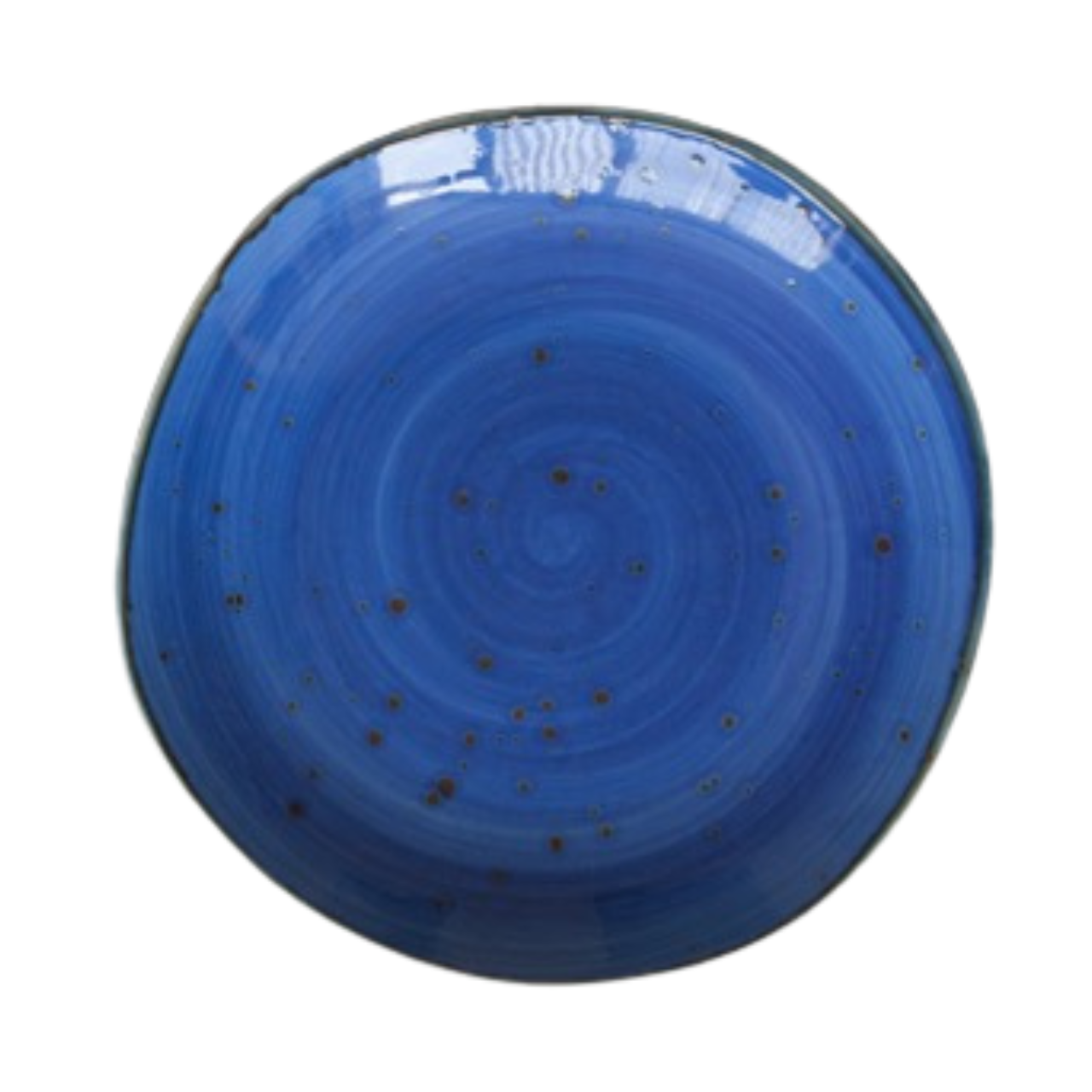 MCIC Organic 10.5" Blue Porcelain Dinner Plate, Artisanal Entrée Plate, 4/Case