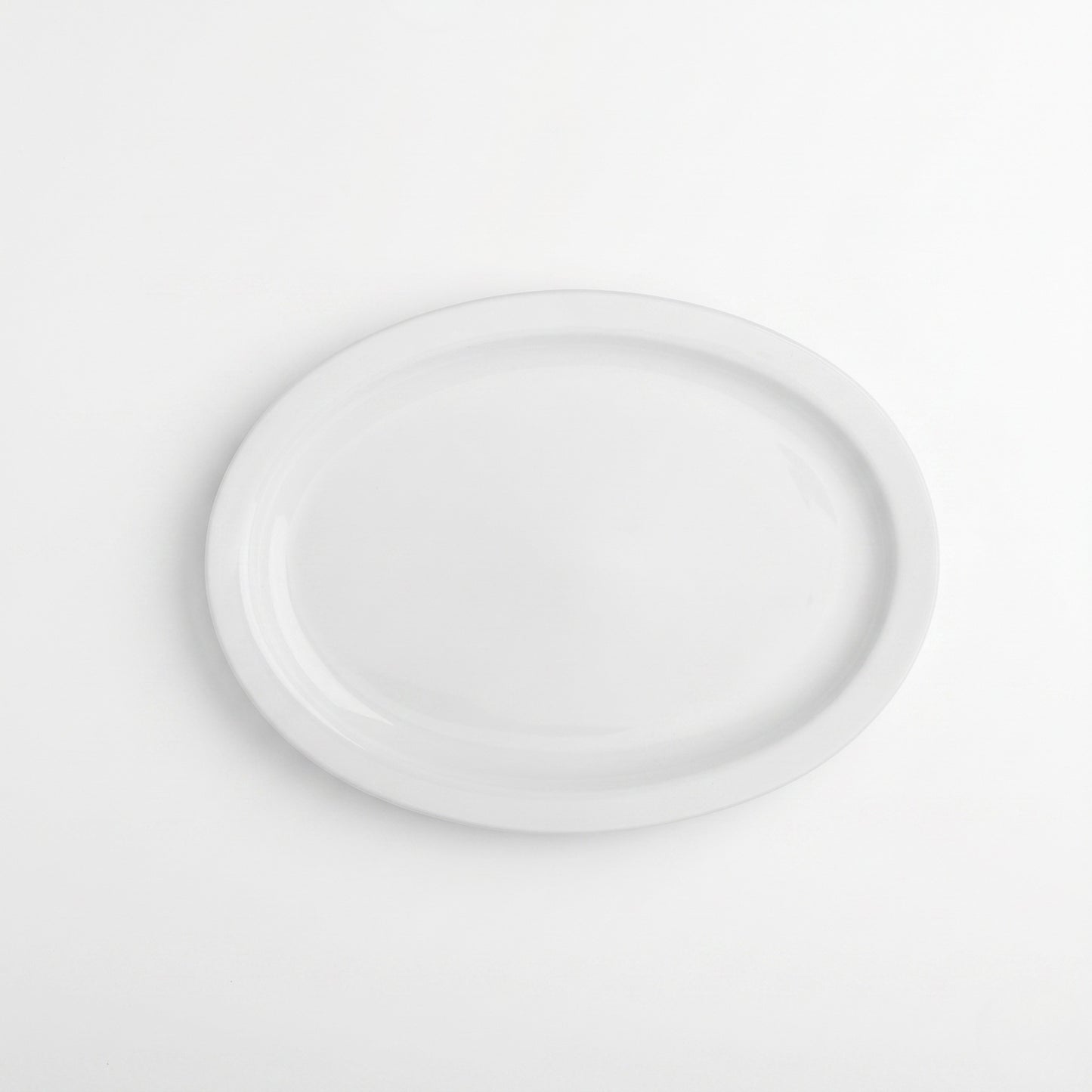 MCIC Orleans 16" Bone White Porcelain Narrow-Rim Oval Platter, 12/Case