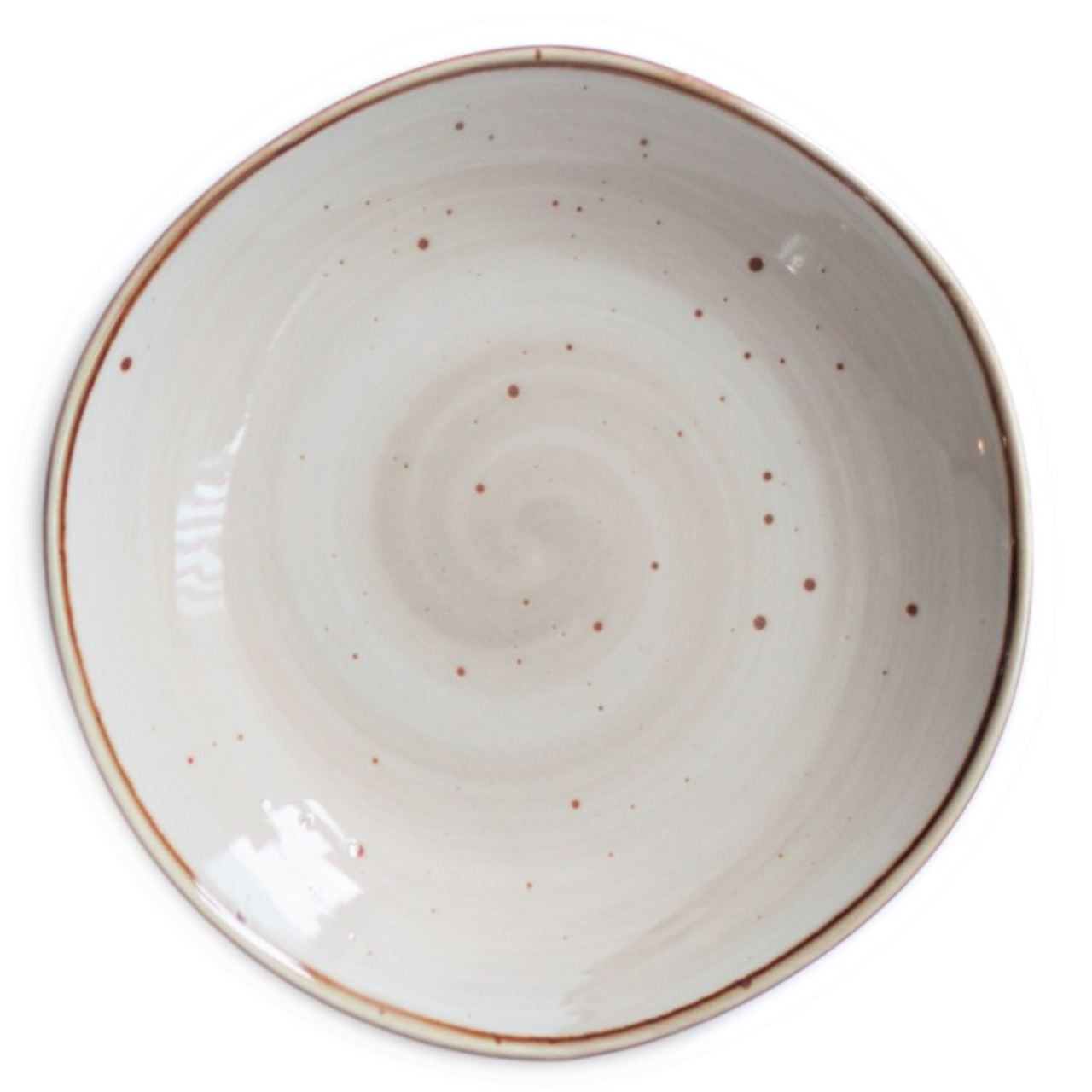 MCIC Organic 12" Gray Porcelain Free-Form Platter, Oversized Dinner Plate, 4/Case