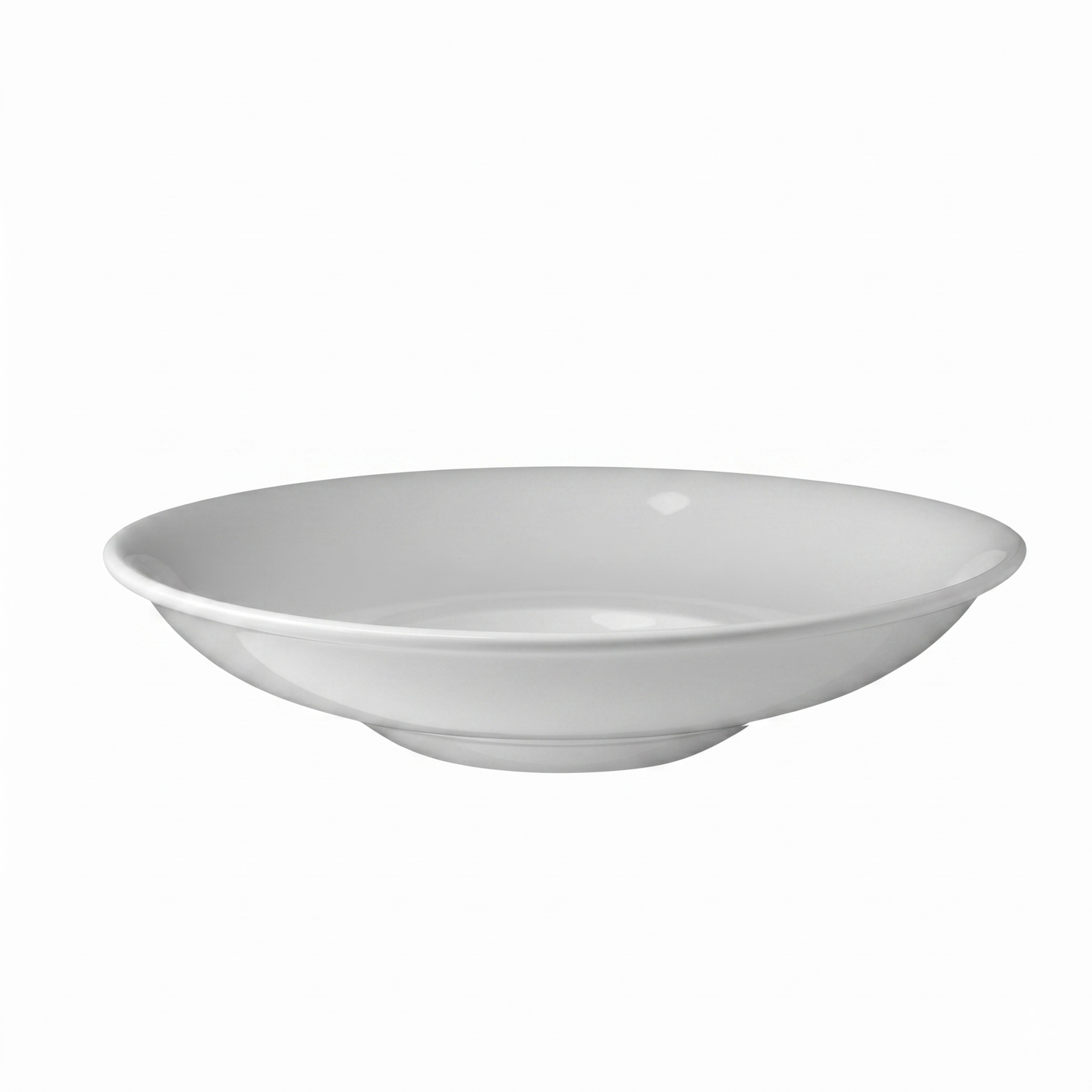 MCIC Orleans 10.5" Bone White Porcelain Rimmed Pasta-Salad Plate, 6 oz Well, 4/Case
