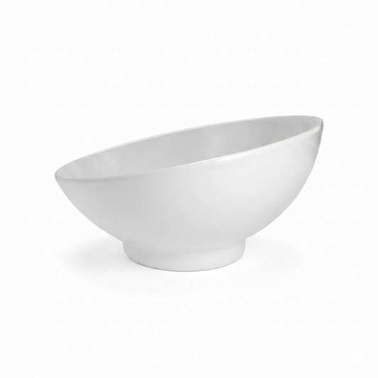 MCIC 12" White Melamine Round Punch & Serving Bowl, 96oz, 6/Case