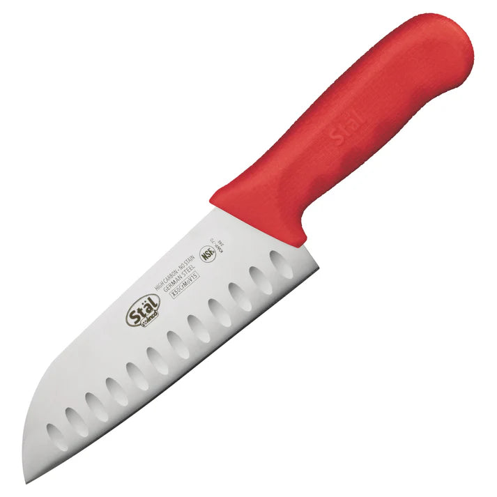 Winco Stäl  | 7", 8", 10" High-Carbon German Steel Prep Knife with Red Handle