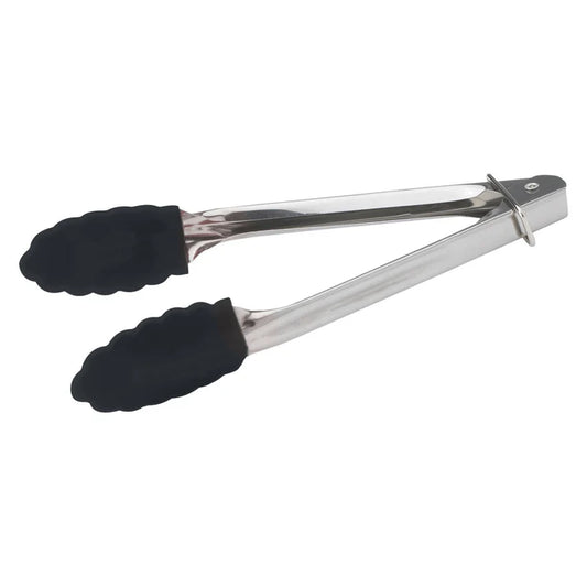 Winco UT-7K 7" Stainless Steel Utility Tongs with Non-Slip Black Silicone Tips
