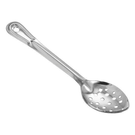 Winco BSPT-11 11" Heavy-Duty Perforated Stainless Steel Basting Spoon
