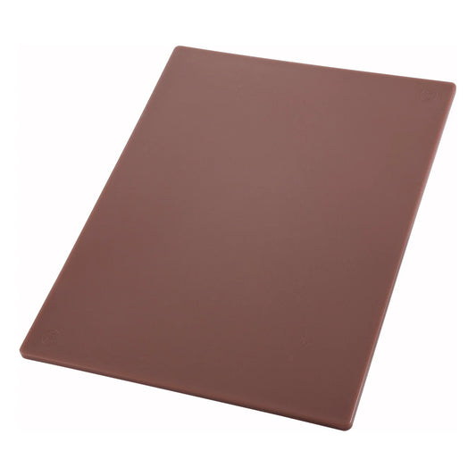 Winco CBBN-1218 12" x 18" Brown HACCP Color-Coded Cutting Board, NSF, BPA-Free