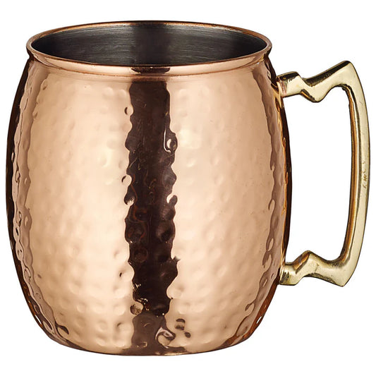 Winco CMM-20H 20 oz. Hammered Stainless Steel Copper-Plated Moscow Mule Mug