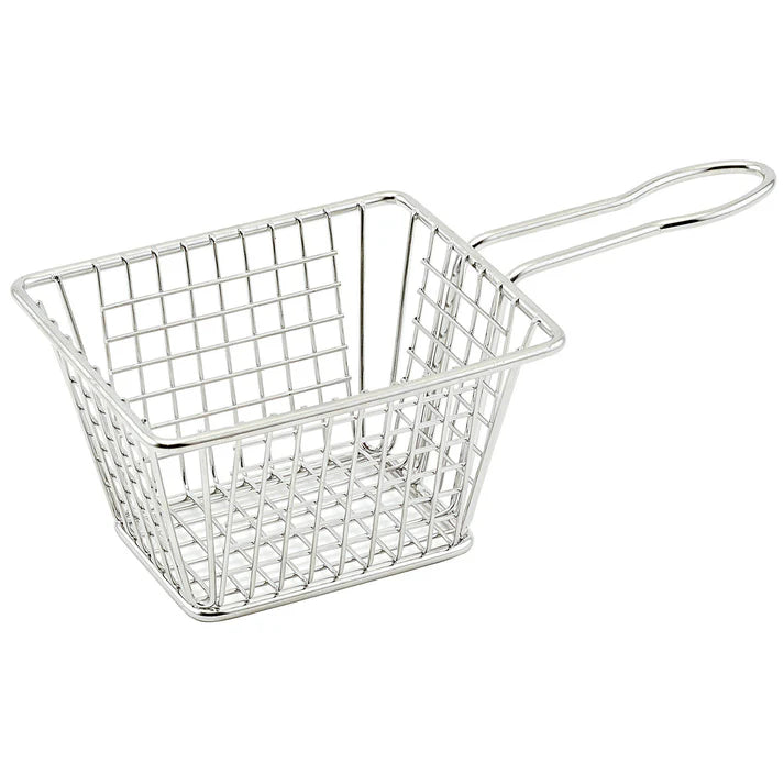Winco FBM-544T 5" x 4" Rectangular Mini Serving Basket, 18/8 Stainless Steel