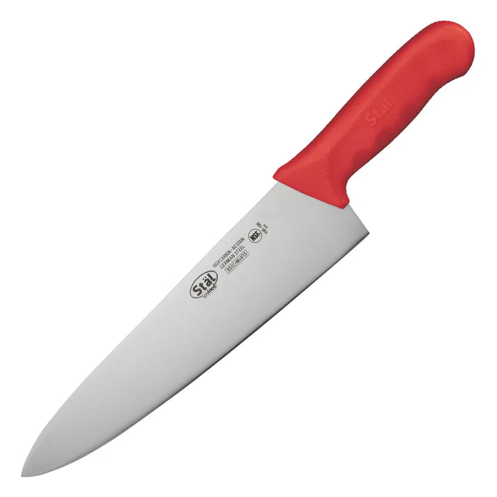 Winco Stäl  | 7", 8", 10" High-Carbon German Steel Prep Knife with Red Handle