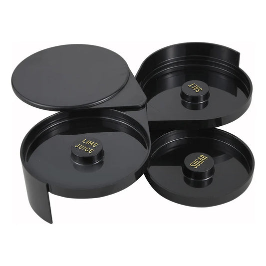 Winco GR-3 3-Tier Rotating Glass Rimmer for Salt, Sugar, and Lime Juice, NSF