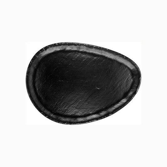 MCIC Black Melamine 14 inch Oval Plate, 6/Case image 0