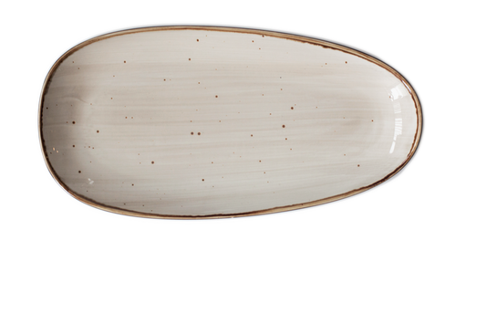 Organic 13" Gray Oval Plate image 0
