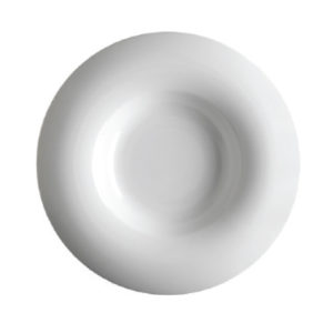 Orbe Porvasal Plate Raia, 13" dia., round, bright white,porcelin, Orbe image 0