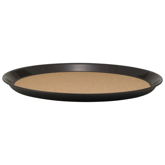 Winco TCK-14 14" Round Plastic Cork-Lined Bar Tray