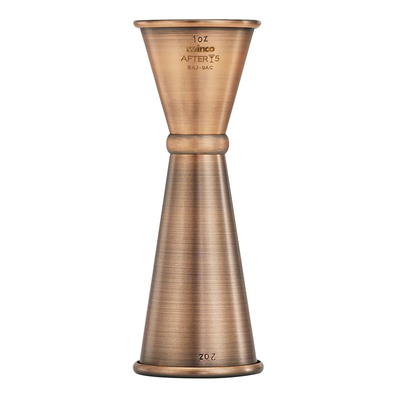 Winco After5 Japanese-Style Jigger – 1 × 2 oz, Antique Copper, 18/8 Stainless Steel