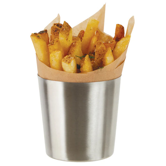 Winco SFC-35 3-1/4" x 3-1/2" Smooth Stainless Steel French Fry Serving Cup