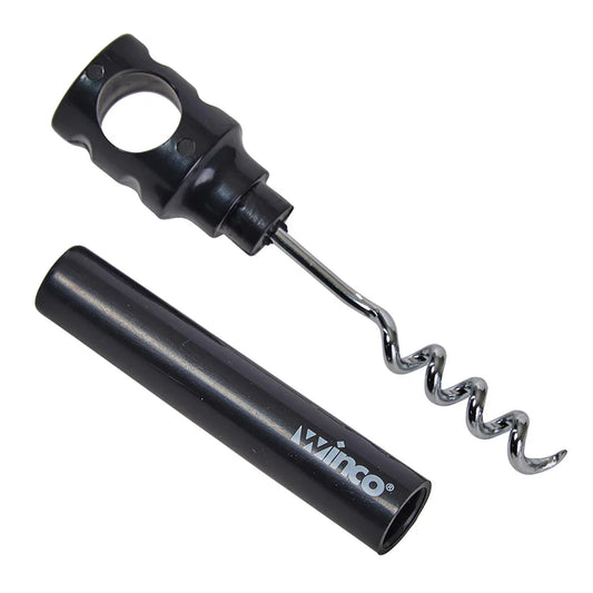 Winco CO-4DK 2-Piece Compact Pocket Corkscrew with Protective Sheath, Black, 2/Pack