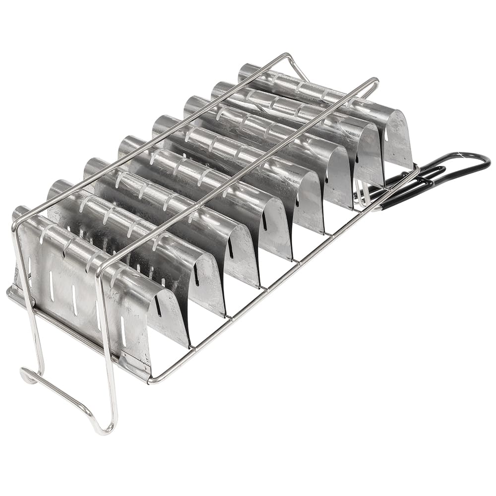Winco TB-8 8-Slot Taco Shell Fry Basket, 6" Wide, Nickel-Plated Steel