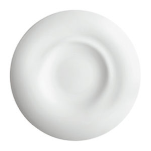 Orbe Porvasal Plate Yis, 10.2" dia., round, bright white, porcelain, Orbe image 0