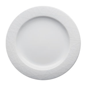 Porvasal Orbe Flat Plate, 12.6" dia., round, bright white, porcelain, image 0