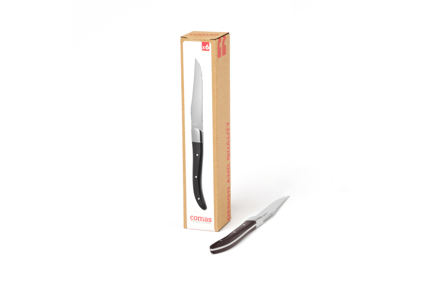 Comas ACR Black 8.9" Stainless Steel Steak Knife, PVD Black Finish, 12/Case