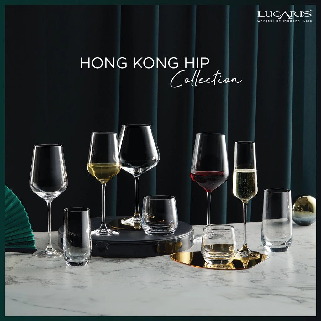 Lucaris Hong Kong Hip Long Drink Glass – Titanium Crystal, 15.5 oz, 24/Case