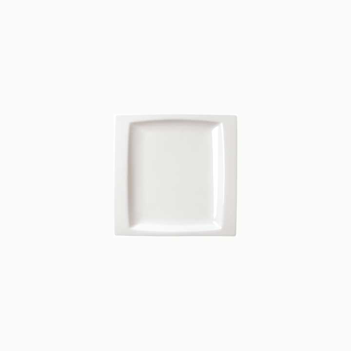 Porvasal Gondola Tray, 7.1" x 7.1", square, bright white, porcelain, 6/Case image 0