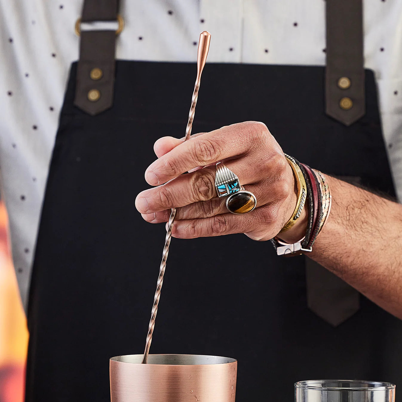 Winco After5 Bar Spoon – Antique Copper, 18/8 Stainless Steel Cocktail Spoon