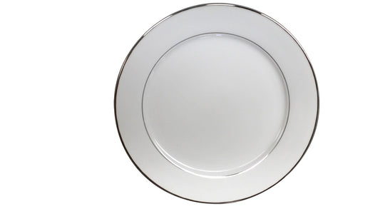 MCIC Premier 6" Round Plate with Platinum Line, 6/Case image 0