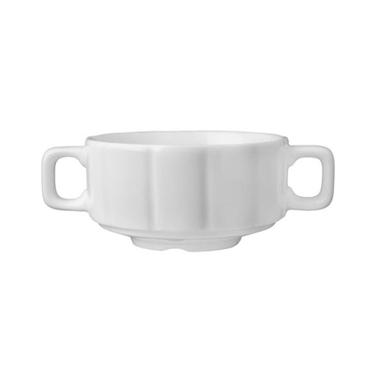 Linea 4 inch 10oz Bouillon Stacking bowls with Handle image 0