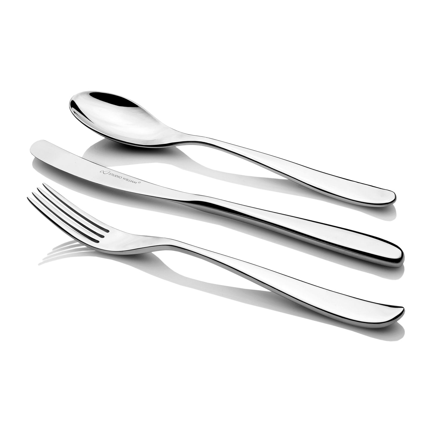 Studio William Olive Mirror Table Fork – 8.3" 18/10 Stainless Steel, 4.5mm Gauge, Commercial Flatware, 12/Case
